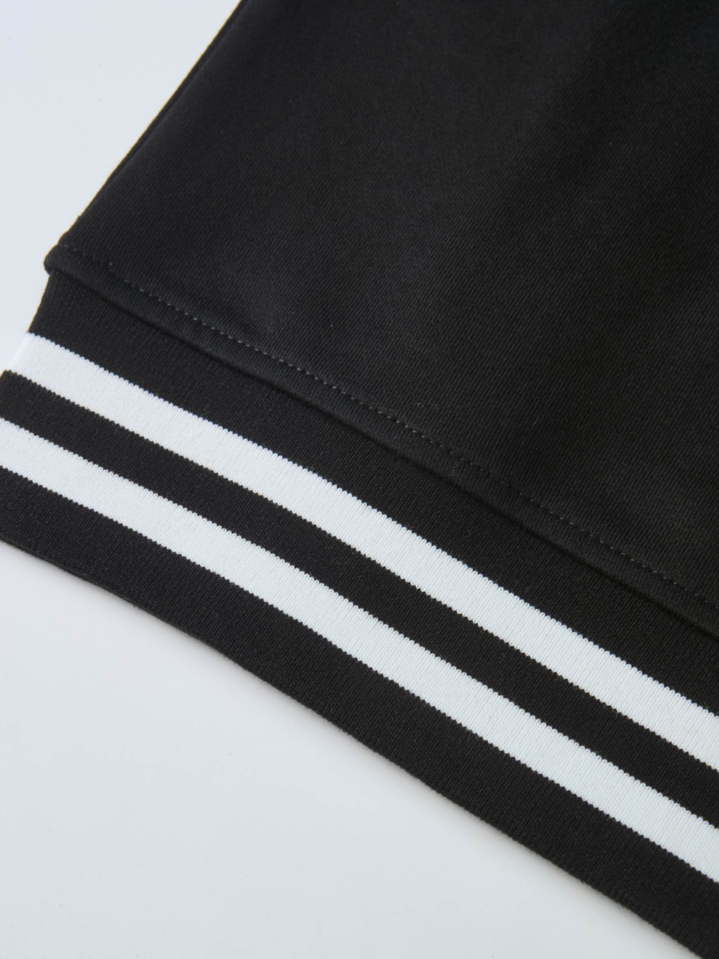 Half Zip Hoodie Sweatshirt - Black/White