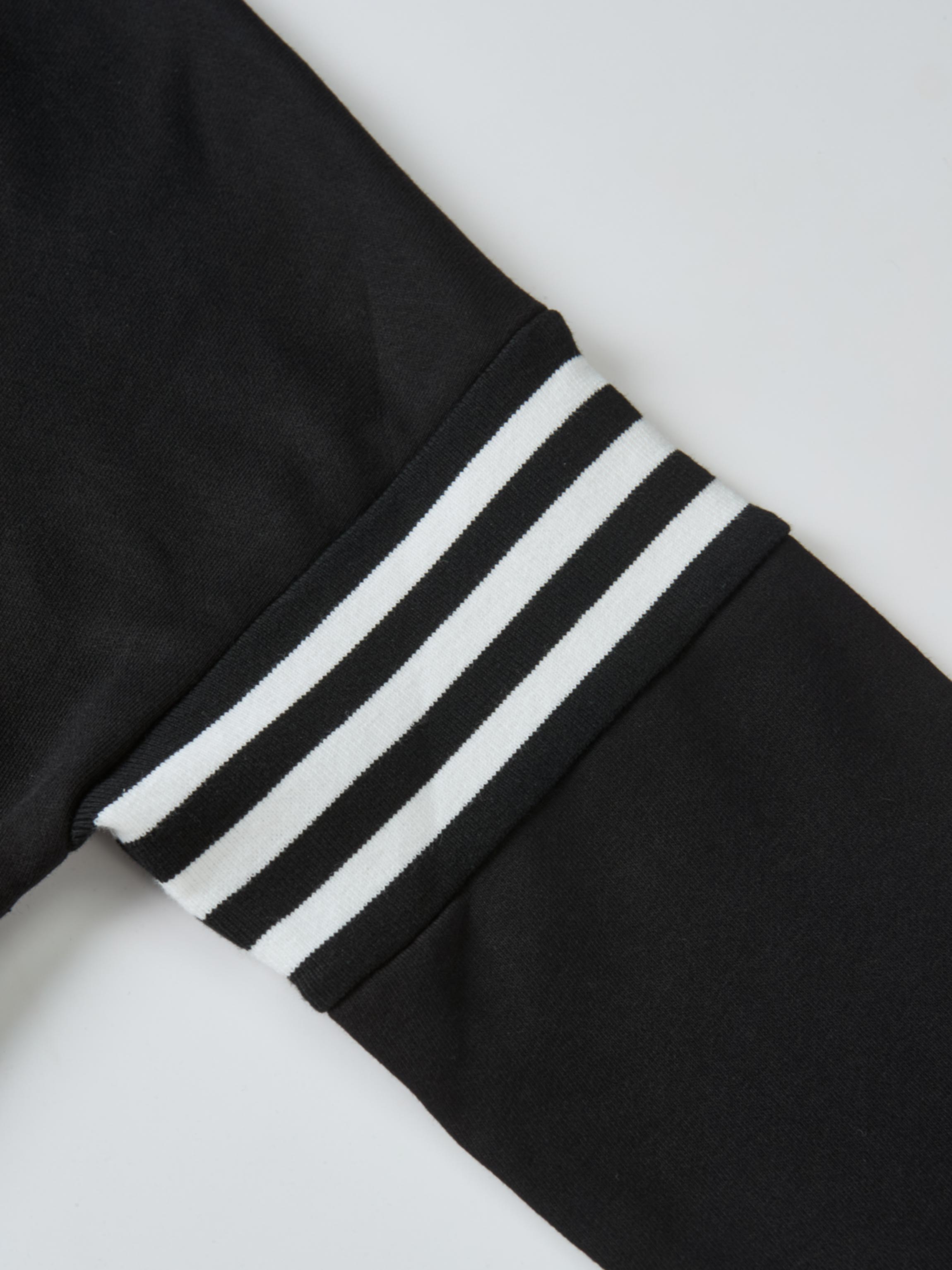 Half Zip Hoodie Sweatshirt - Black/White