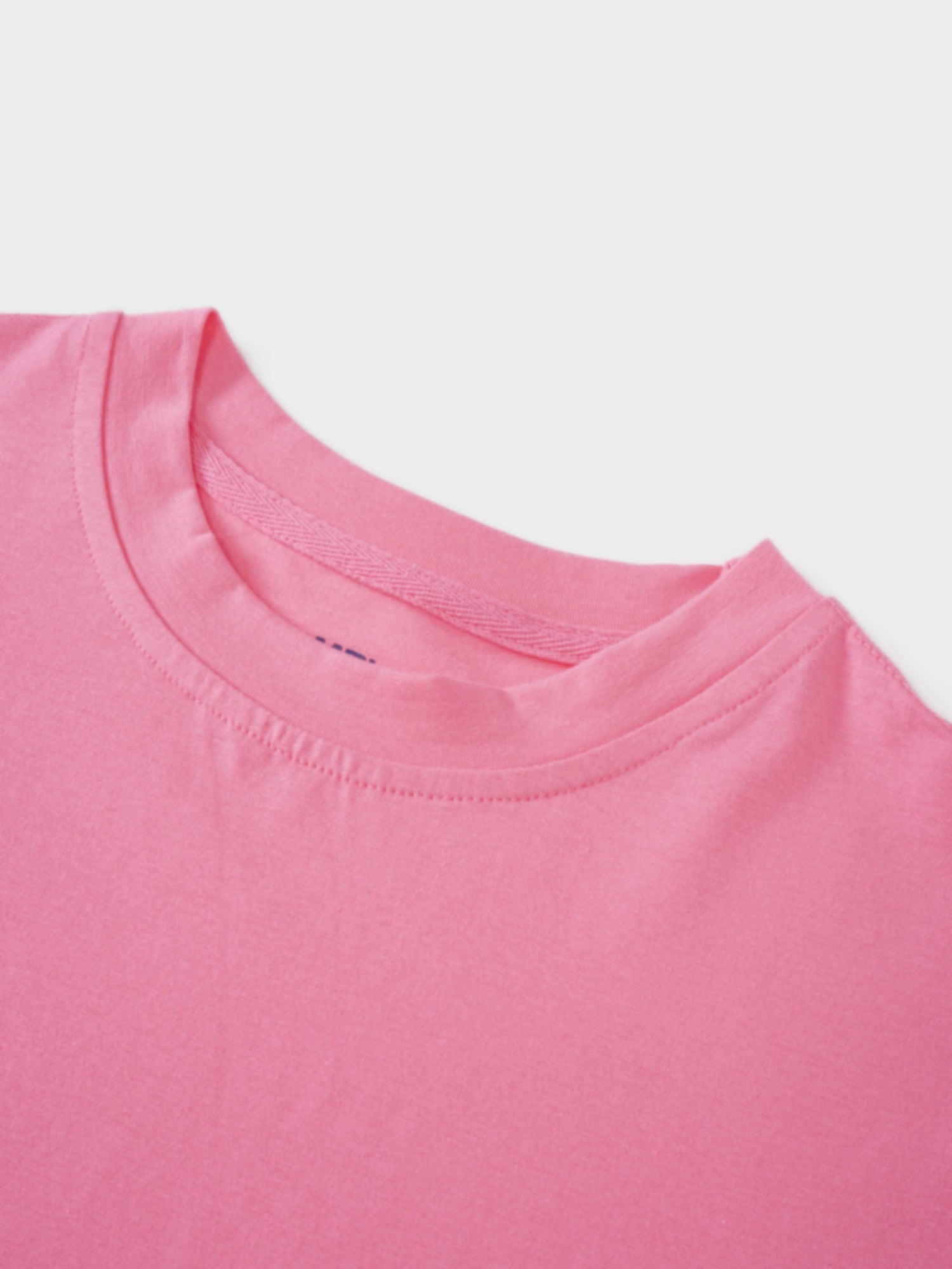 Oversized Rounded Hem T-Shirt-Pink