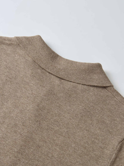 Knit Maxi Polo Dress - Camel