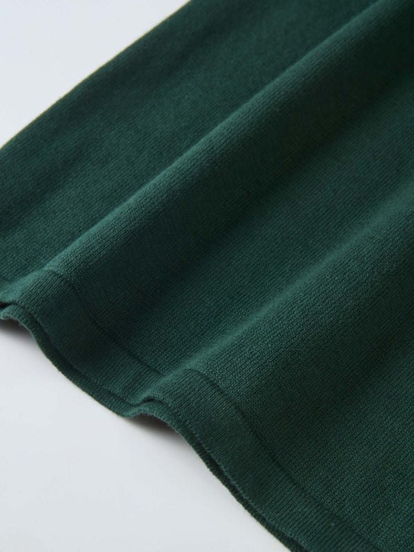Knit Maxi Polo Dress - Green