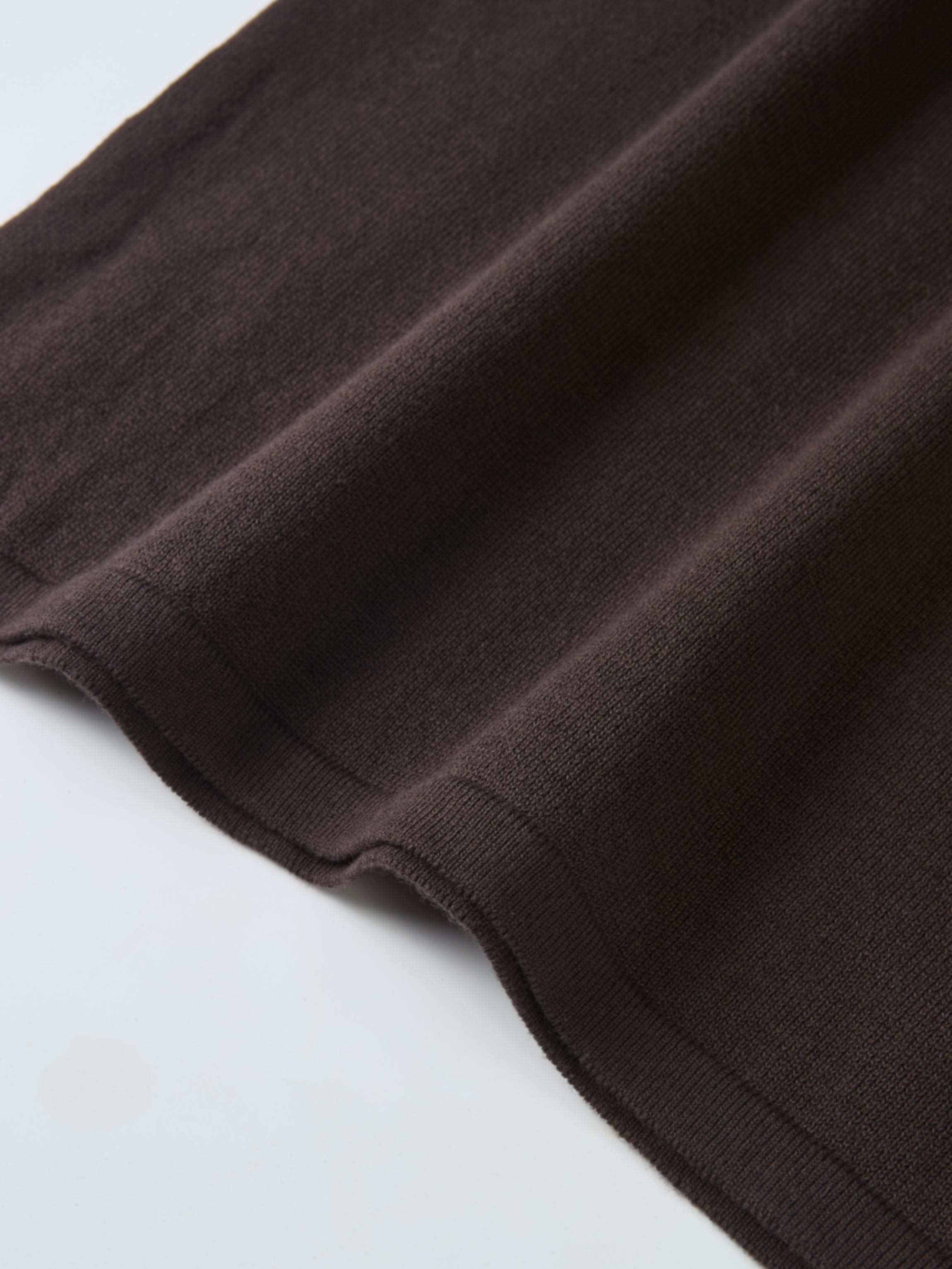 Knit Maxi Polo Dress - Brown
