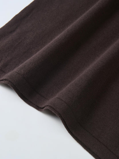 Knit Maxi Polo Dress - Brown