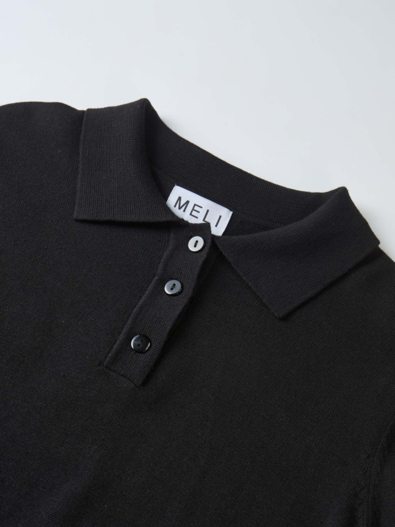 Knit Maxi Polo Dress - Black