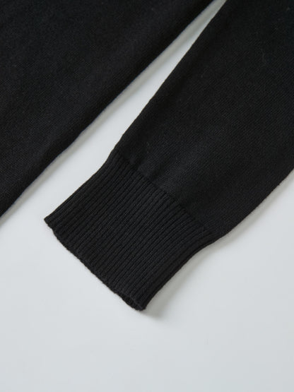 Knit Maxi Polo Dress - Black
