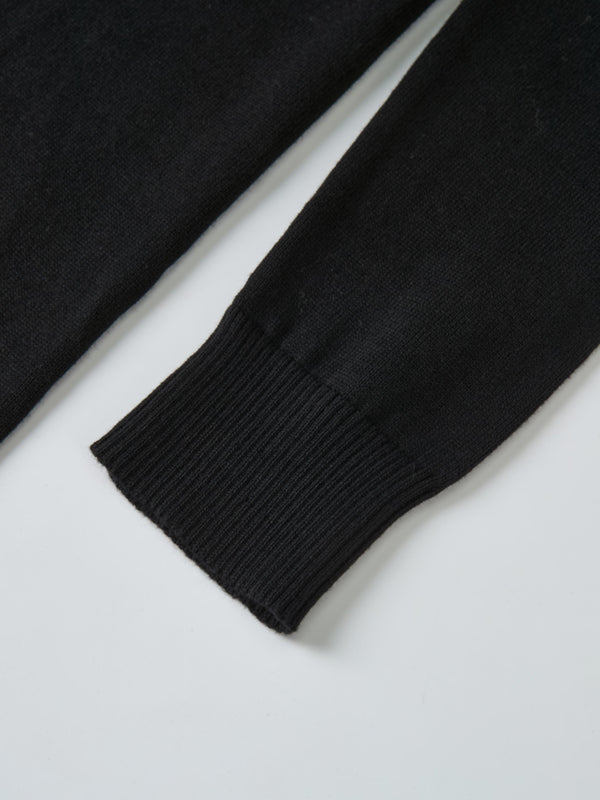 Knit Maxi Polo Dress - Black