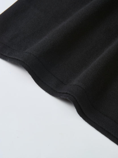 Knit Maxi Polo Dress - Black