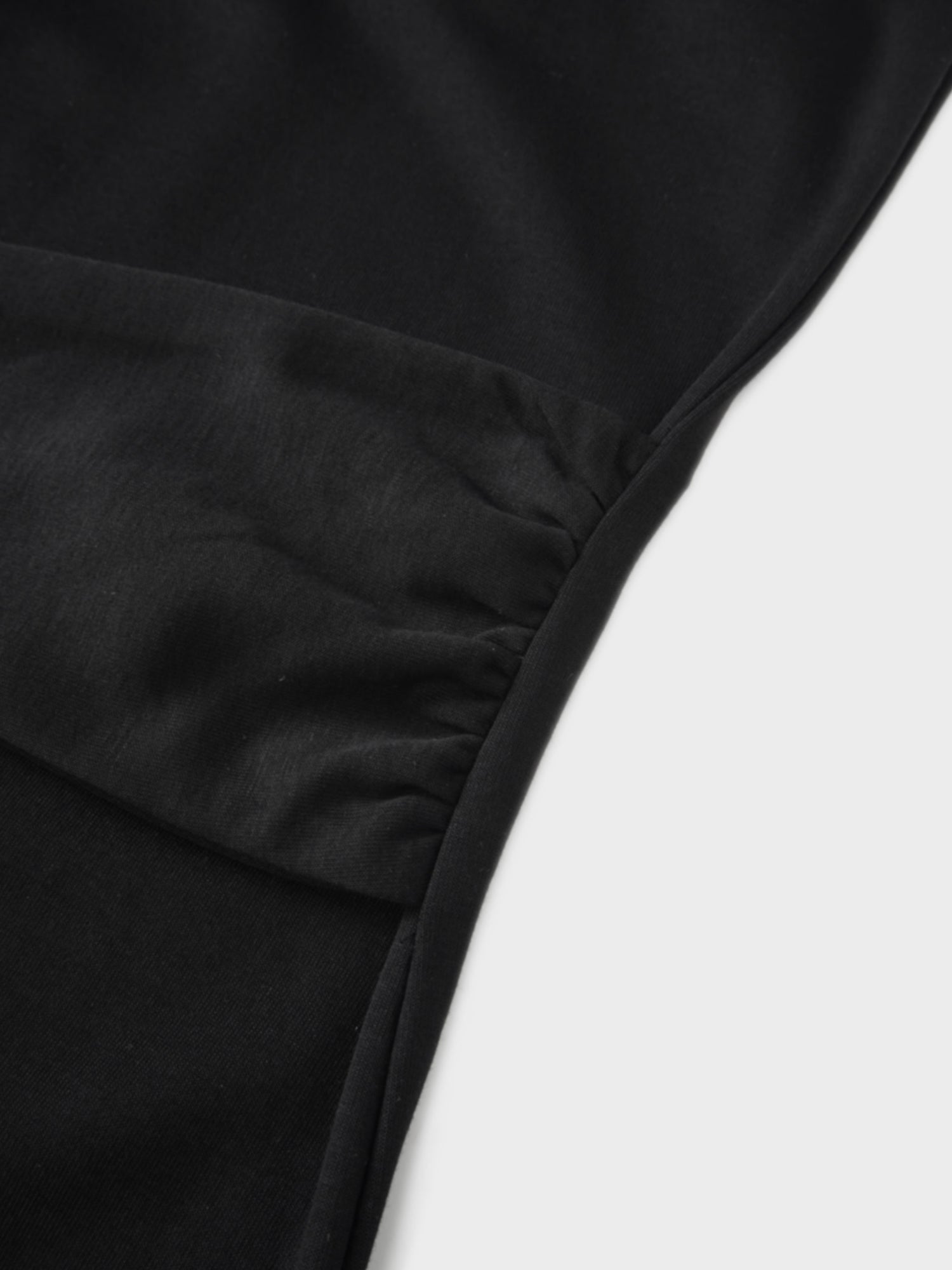 Side Tie T-Shirt Dress-Black