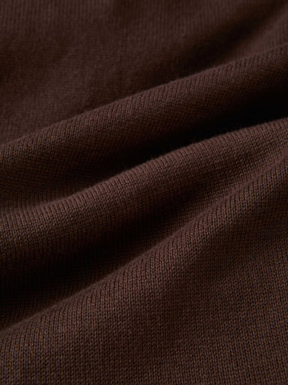 Knit Polo Top Pleat Dress - Brown