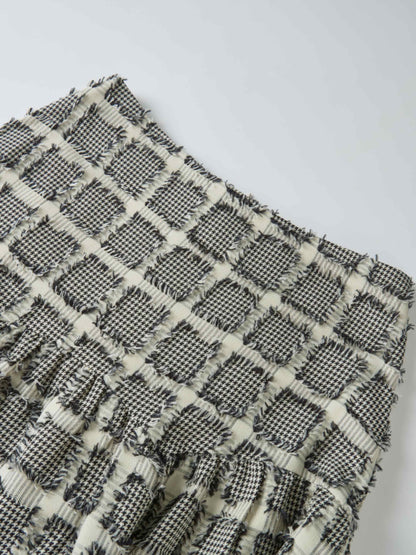 Yoke Detail Skirt - Black/White