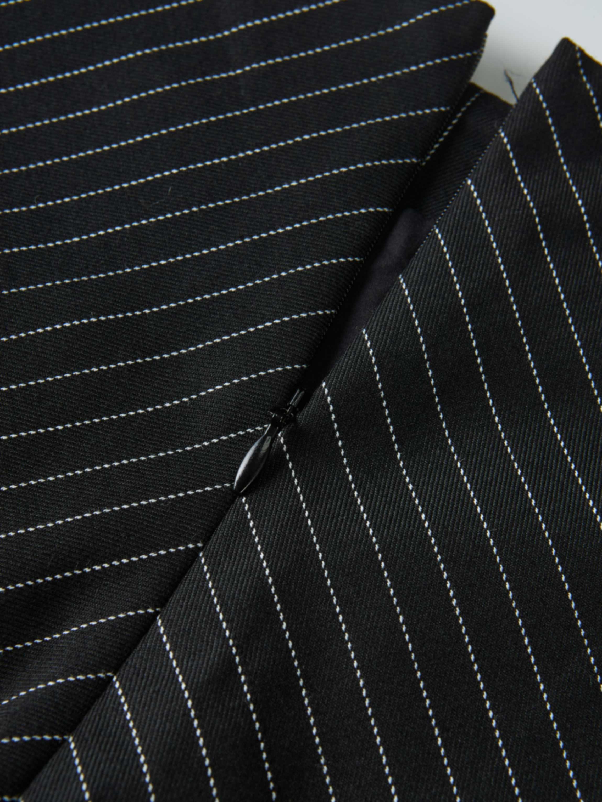 Pinstripe A-Line Skirt - Black Pinstripe