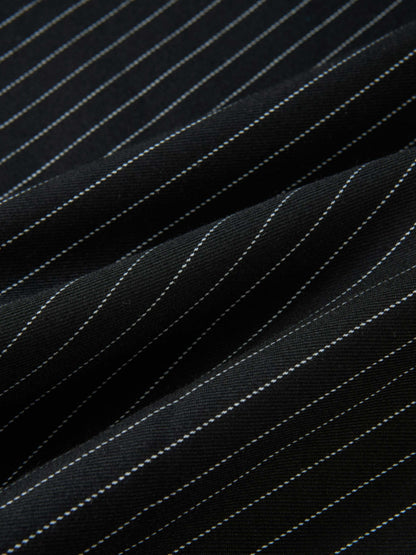 Pinstripe A-Line Skirt - Black Pinstripe
