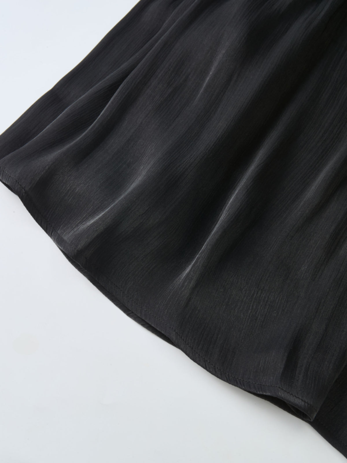 Pointed Yoke Shimmer Skirt - Black