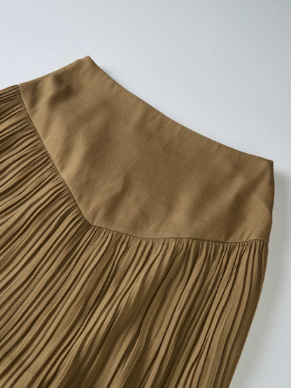 Pointed Yoke Shimmer Skirt - Bronze