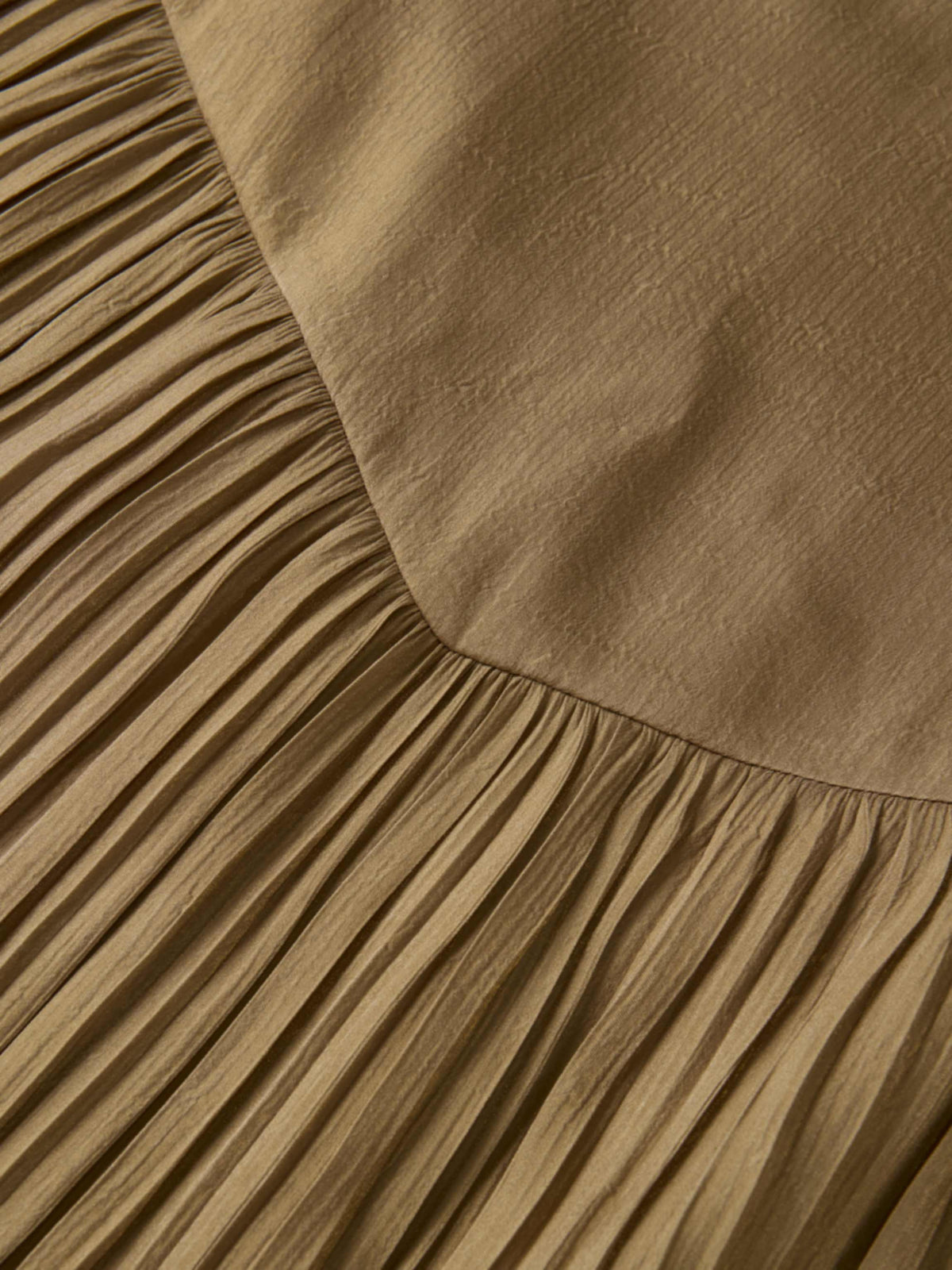 Pointed Yoke Shimmer Skirt - Bronze