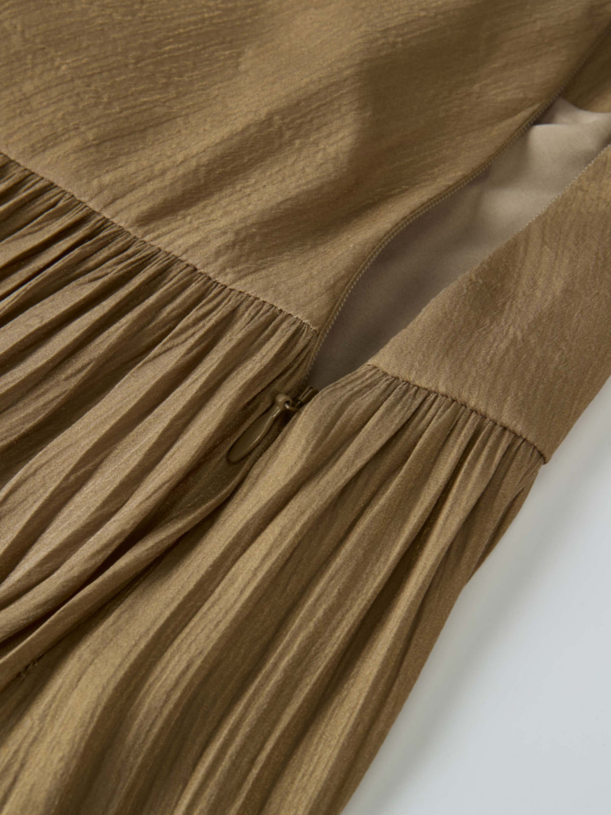 Pointed Yoke Shimmer Skirt - Bronze