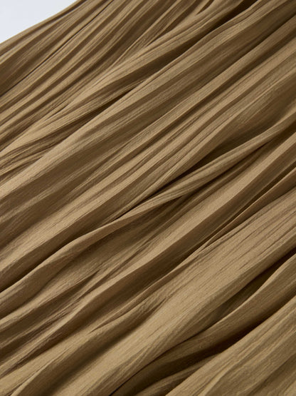 Pointed Yoke Shimmer Skirt - Bronze