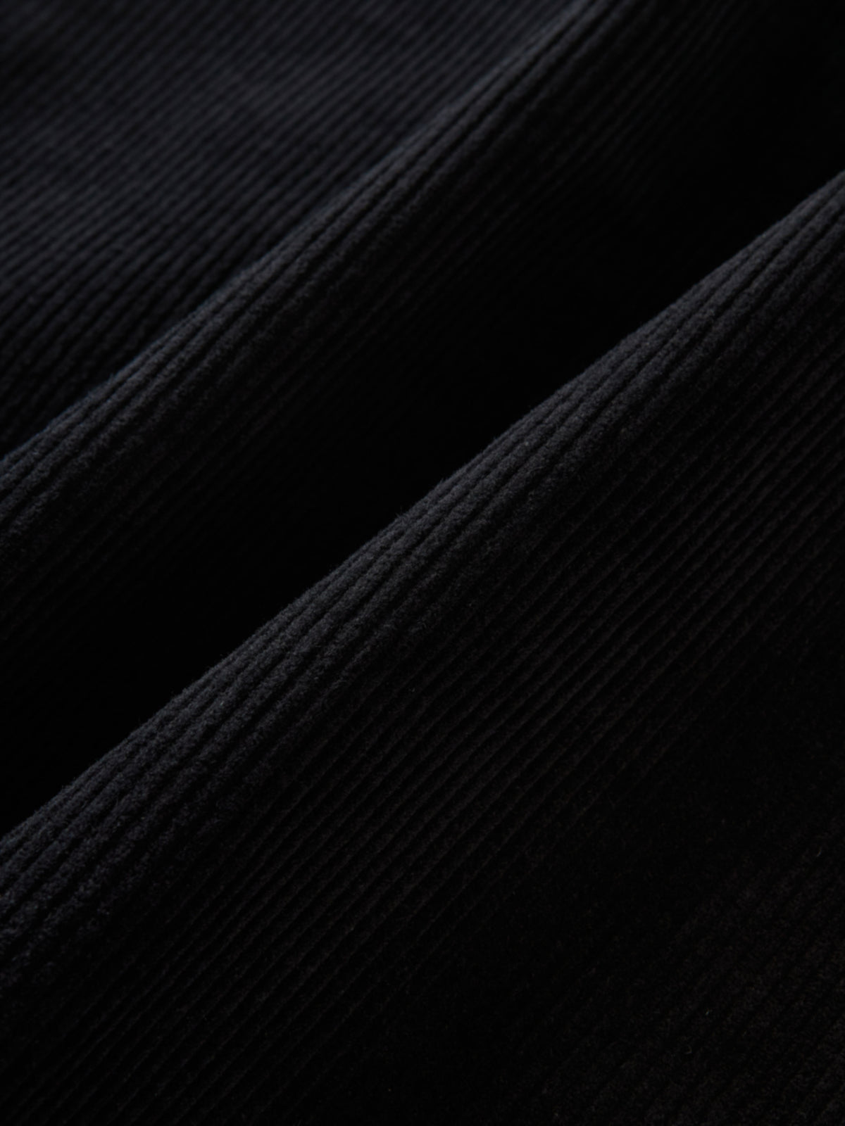 Corduroy Front Pleat Skirt - Black