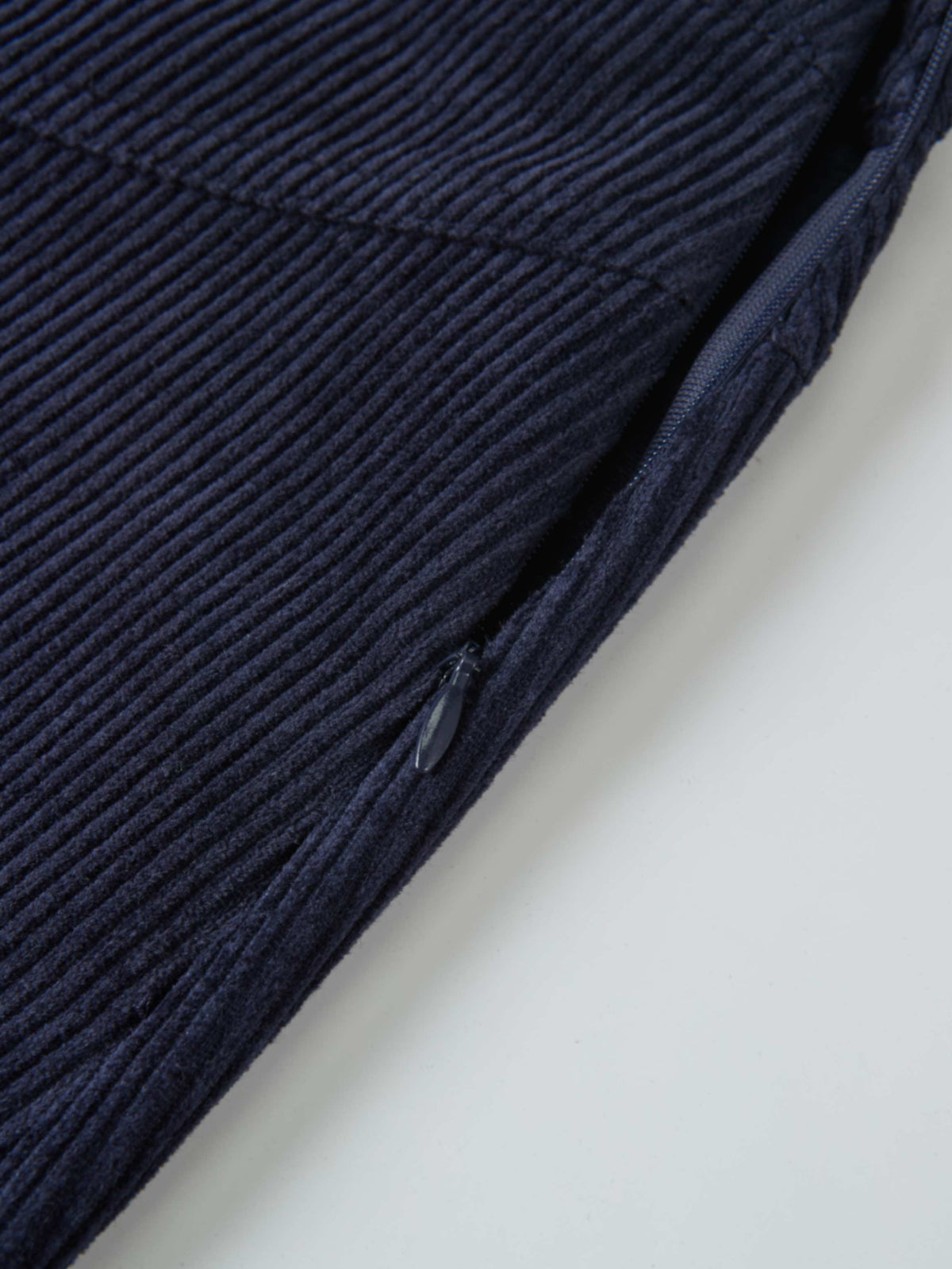 Corduroy Front Pleat Skirt - Navy