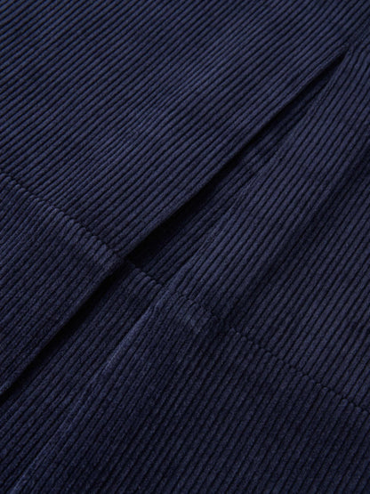 Corduroy Front Pleat Skirt - Navy