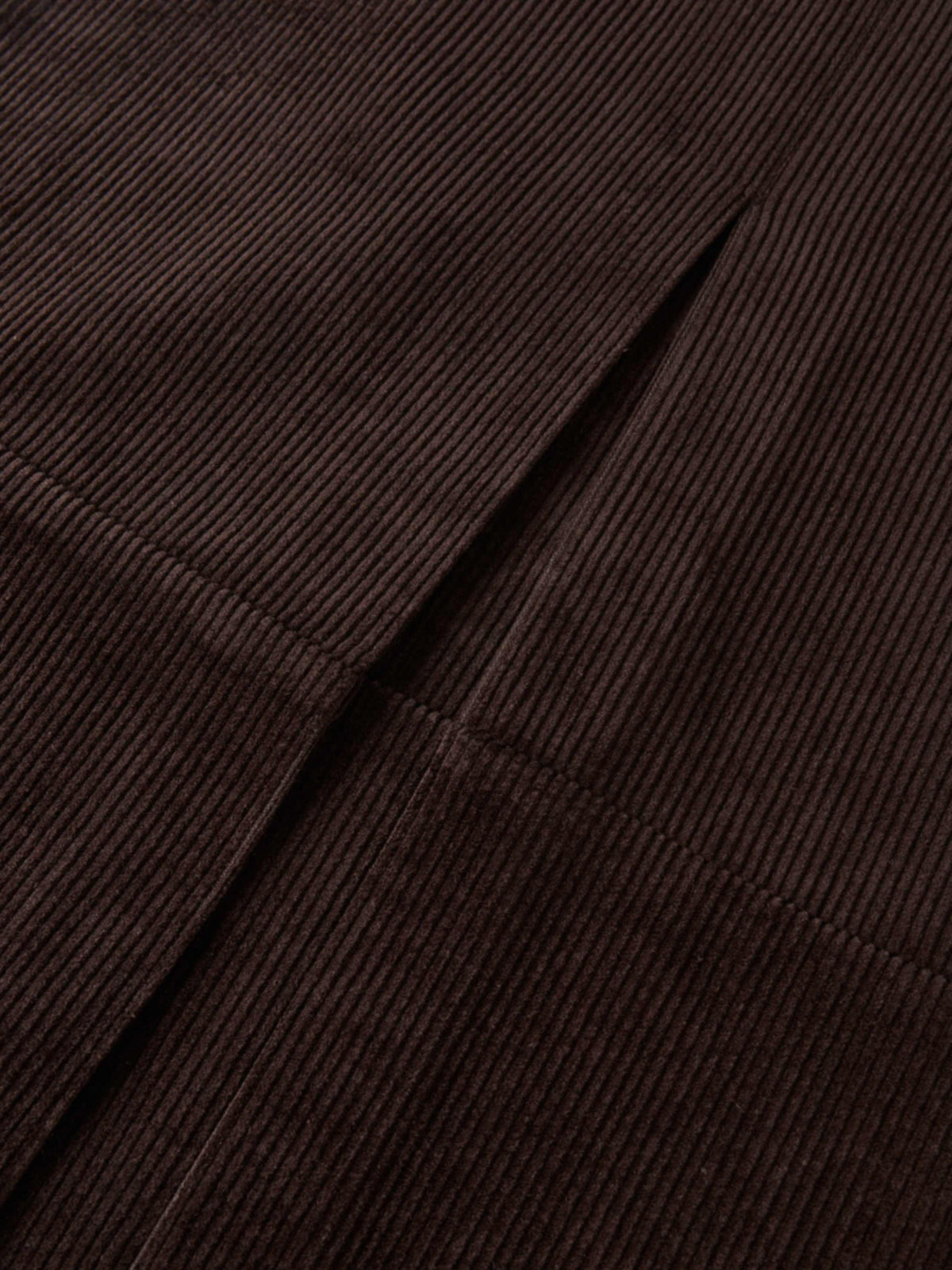 Corduroy Front Pleat Skirt - Dark Brown