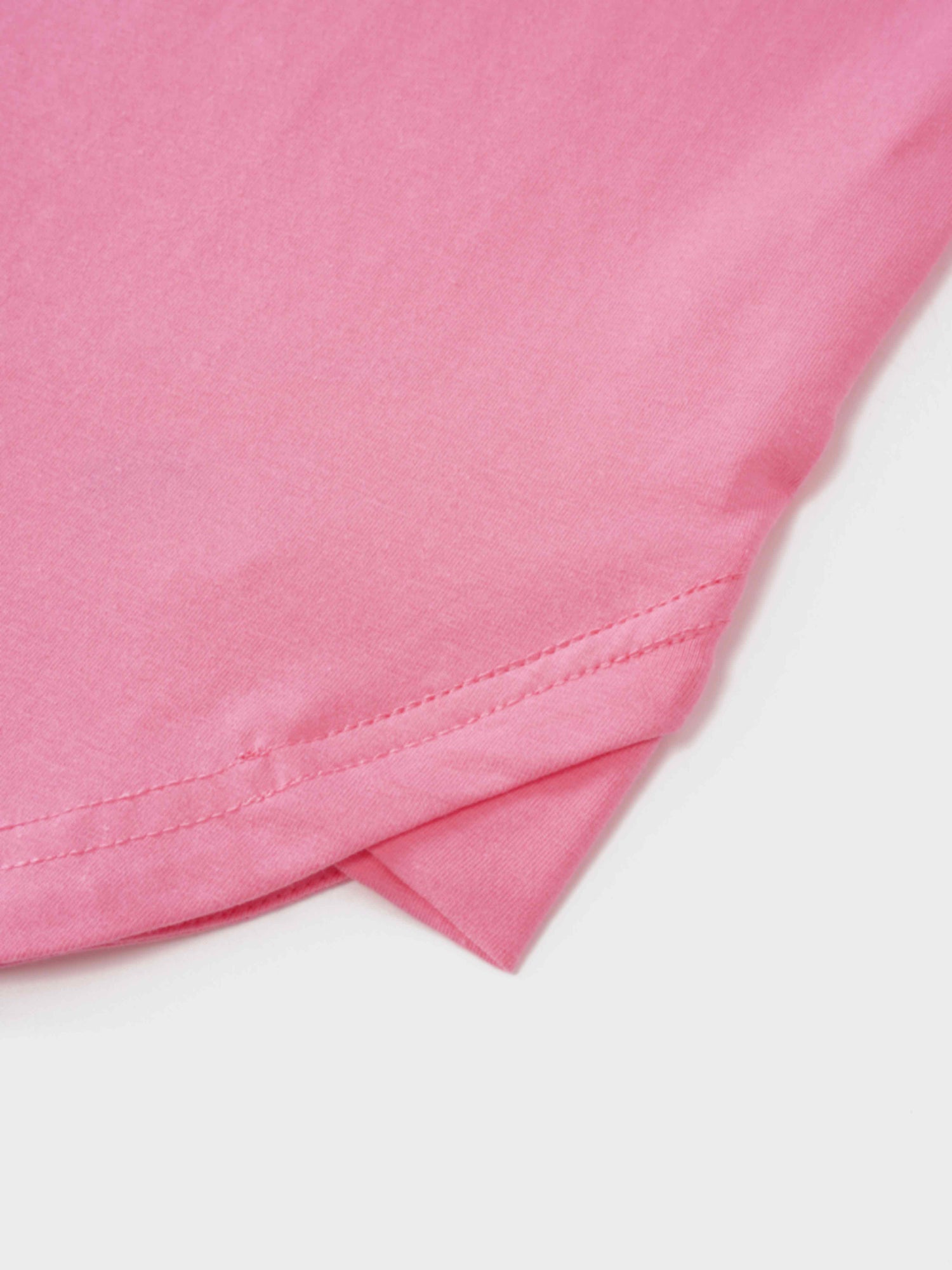 Oversized Rounded Hem T-Shirt-Pink