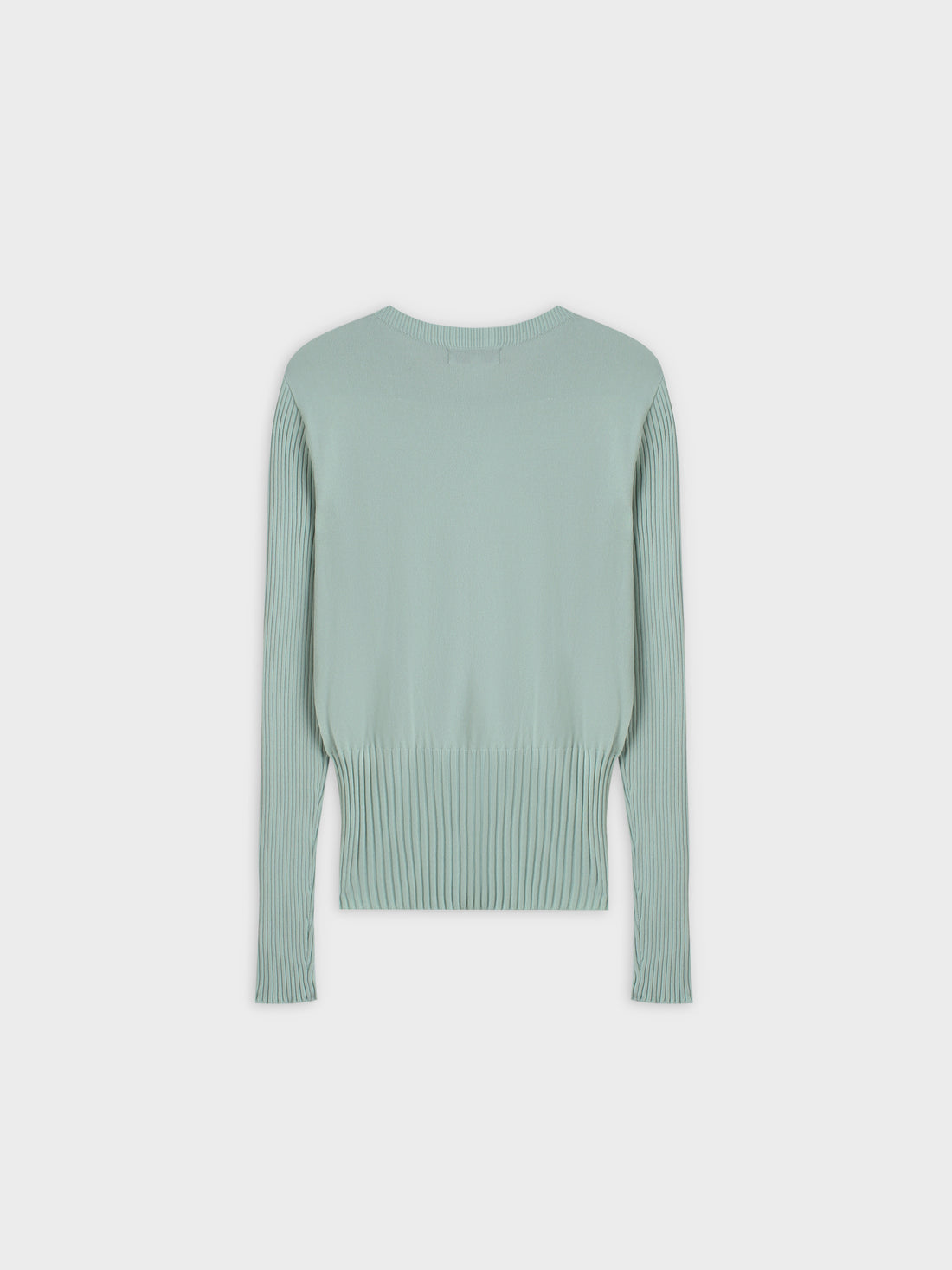 RIBBED WAISTED SWEATER-SAGE GREEN