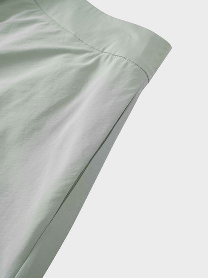 Elastic Back Maxi Cotton Blend Skirt-Dusty Mint