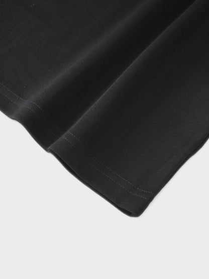 Side Tie T-Shirt Dress-Black
