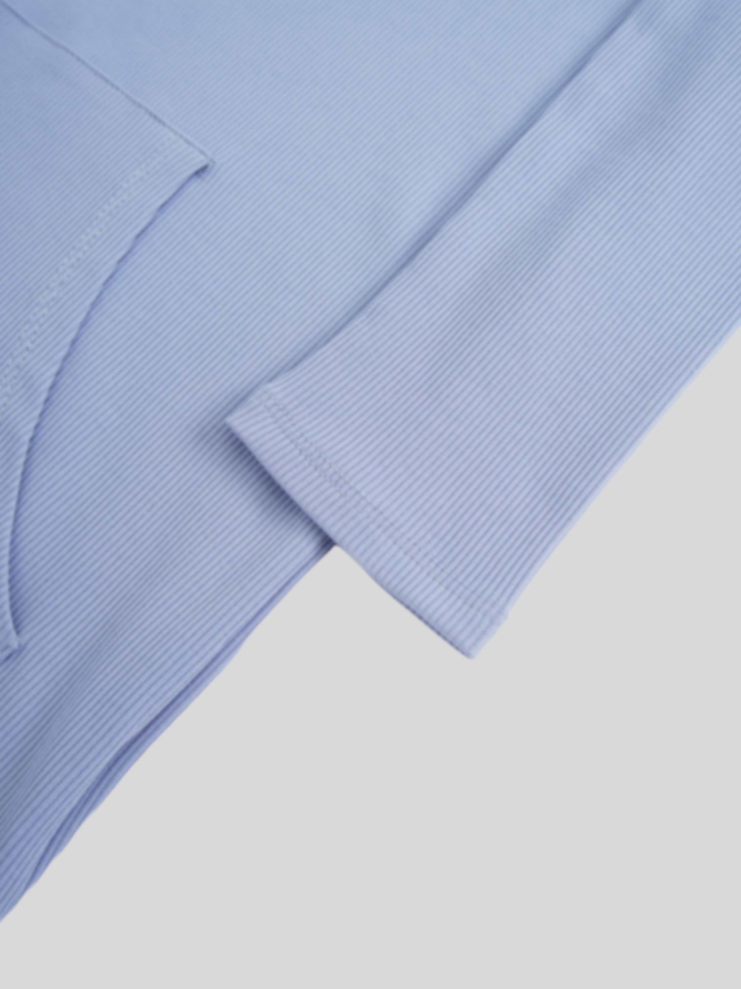 Ribbed Half Zip Hoodie Tee-Sky Blue