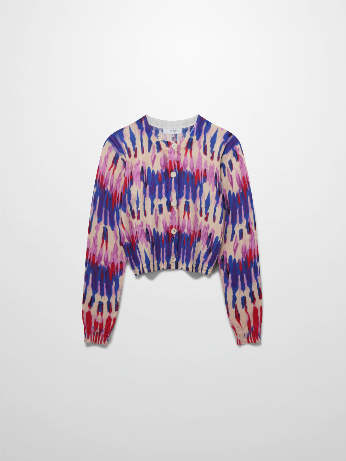 Buttoned Cardigan-Pink Watercolor