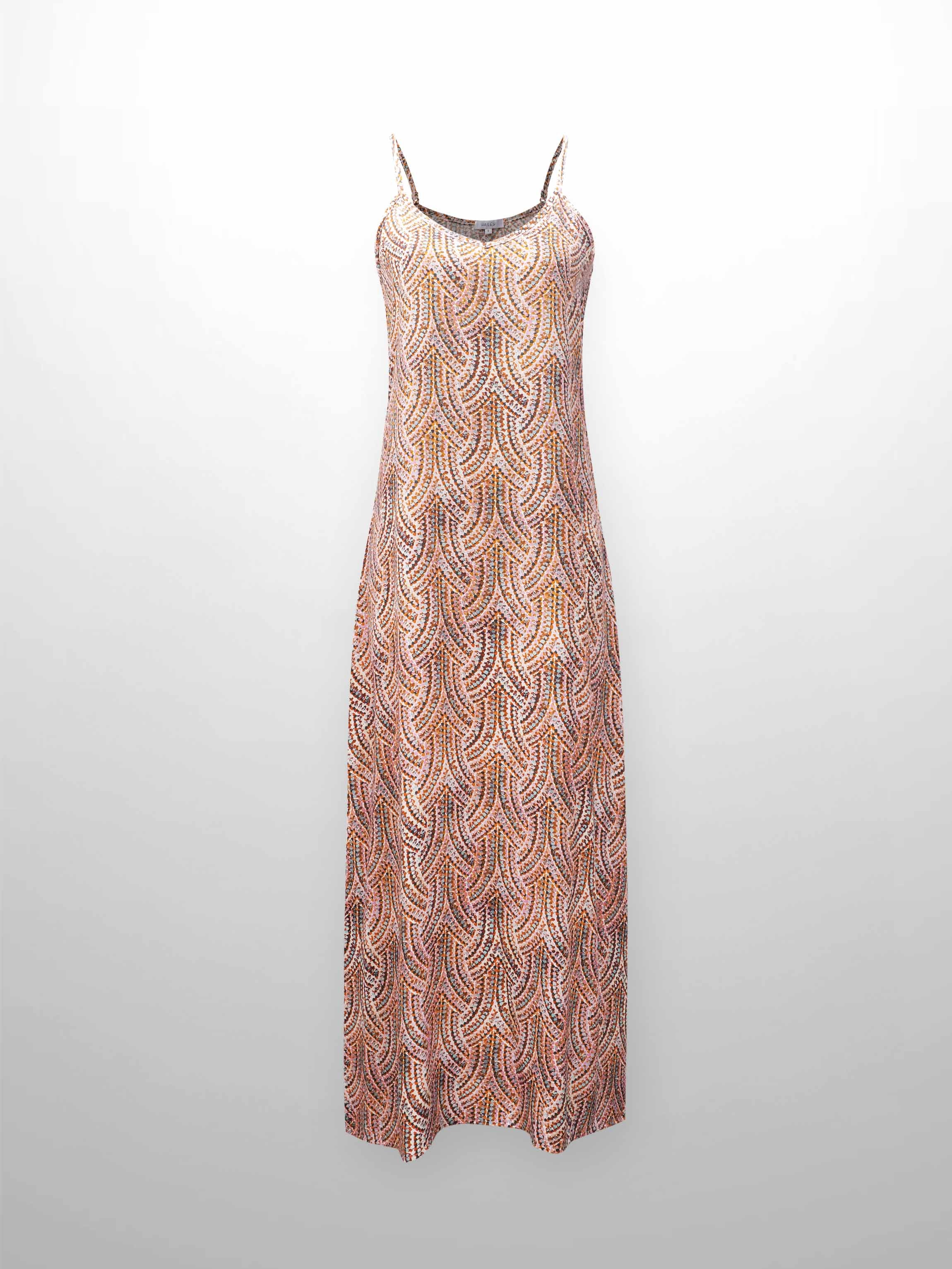 A-Line V Neck Slip Dress-Pink Speckled