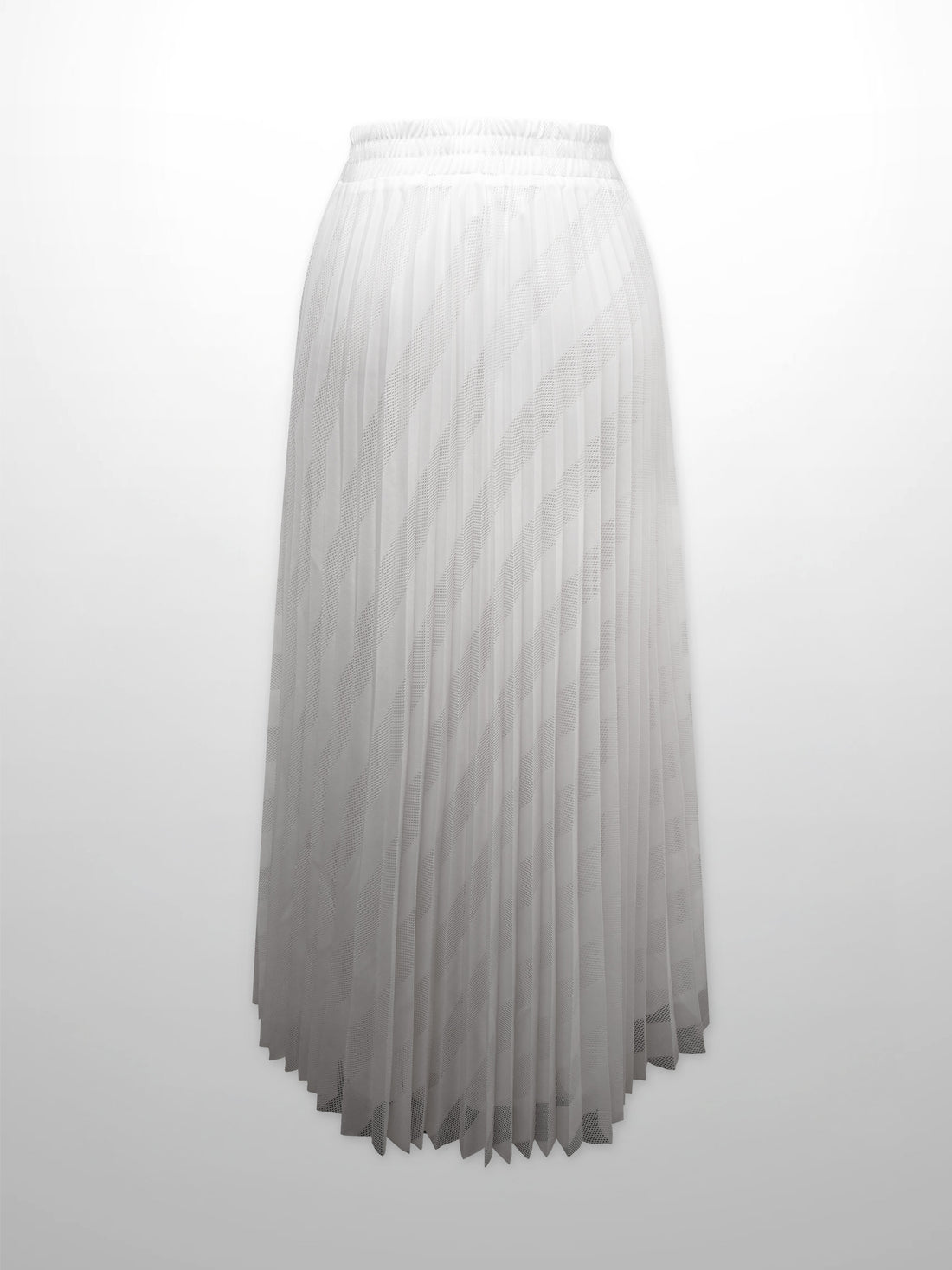 Perforated Pleated Skirt-White