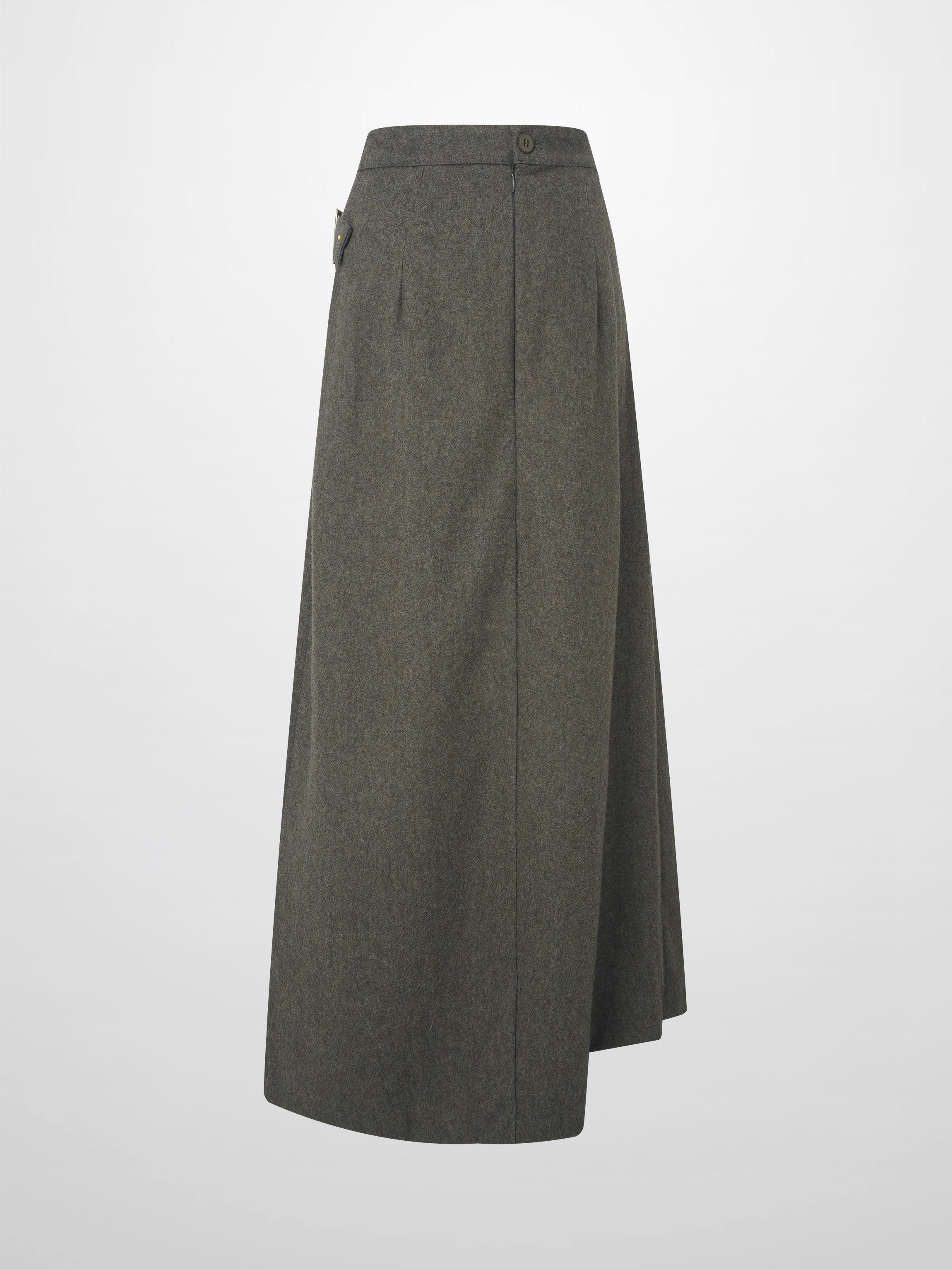 Buckle Pleat Skirt - Green