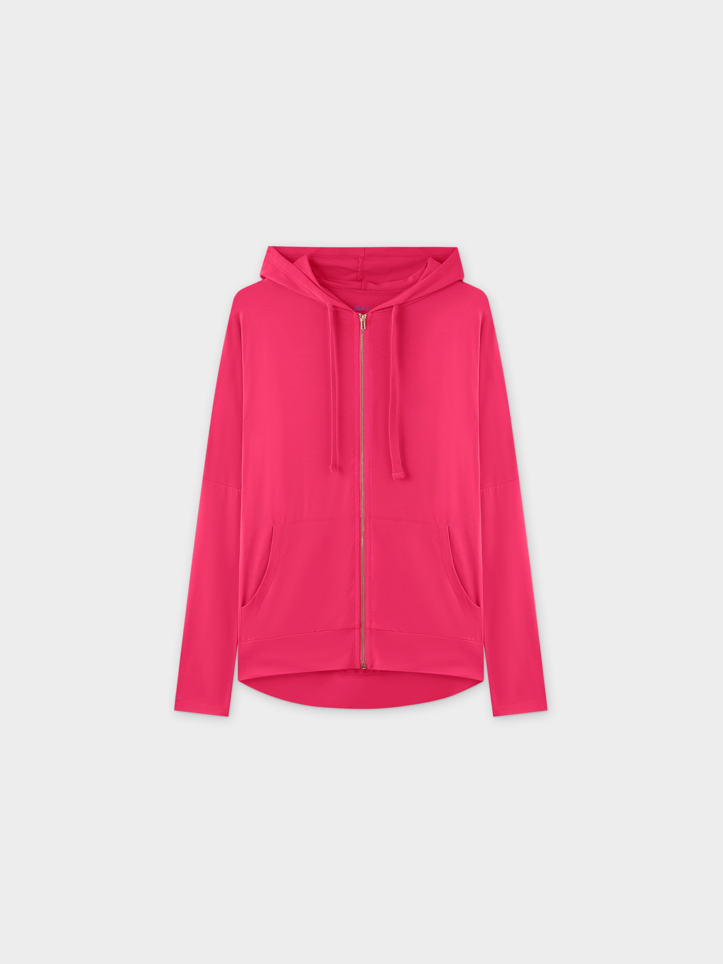 SUDADERA CON CAPUCHA Y CREMALLERA-BOLD PINK