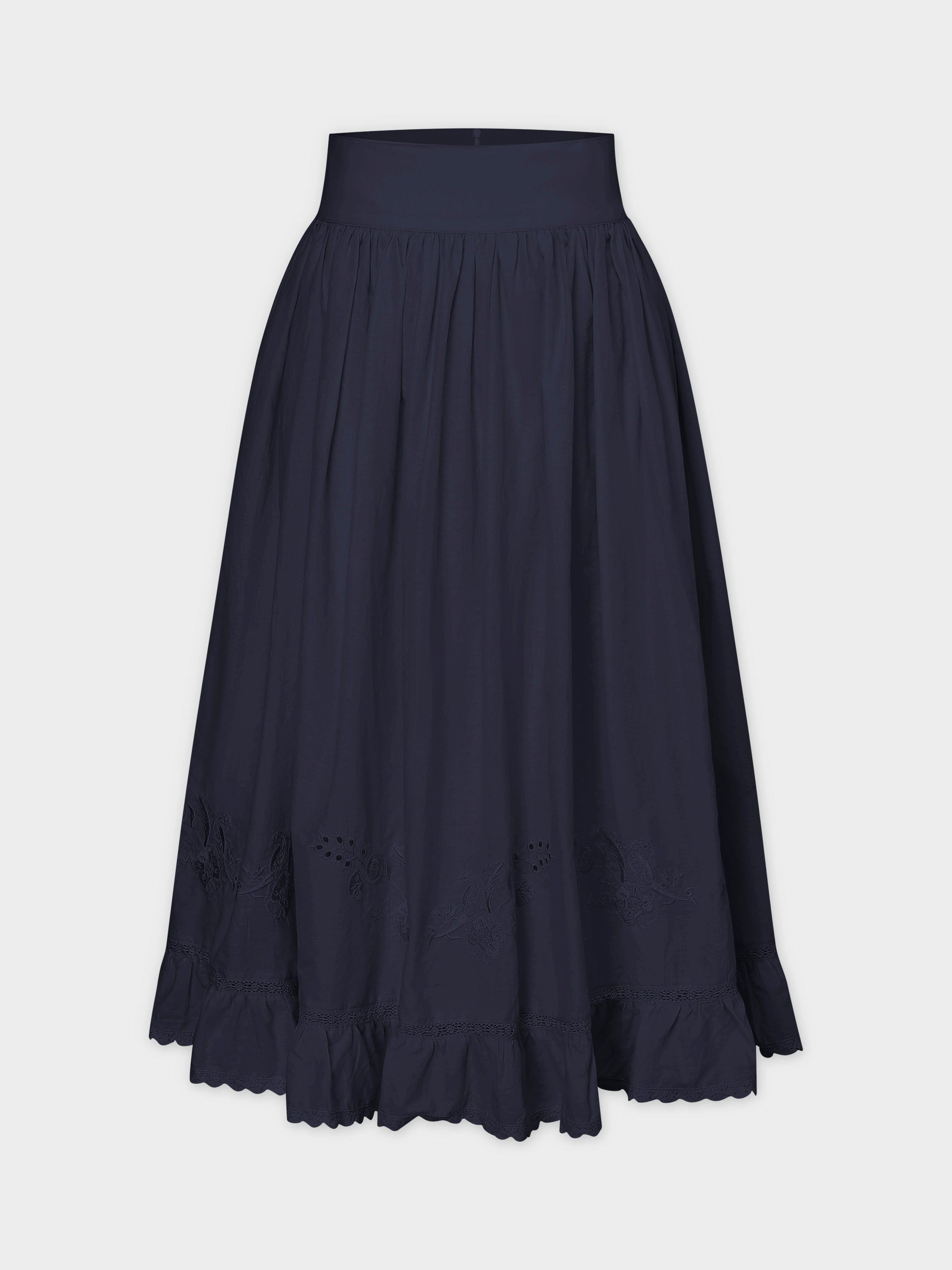 Eyelet Trimmed Skirt Navy Fame on Central