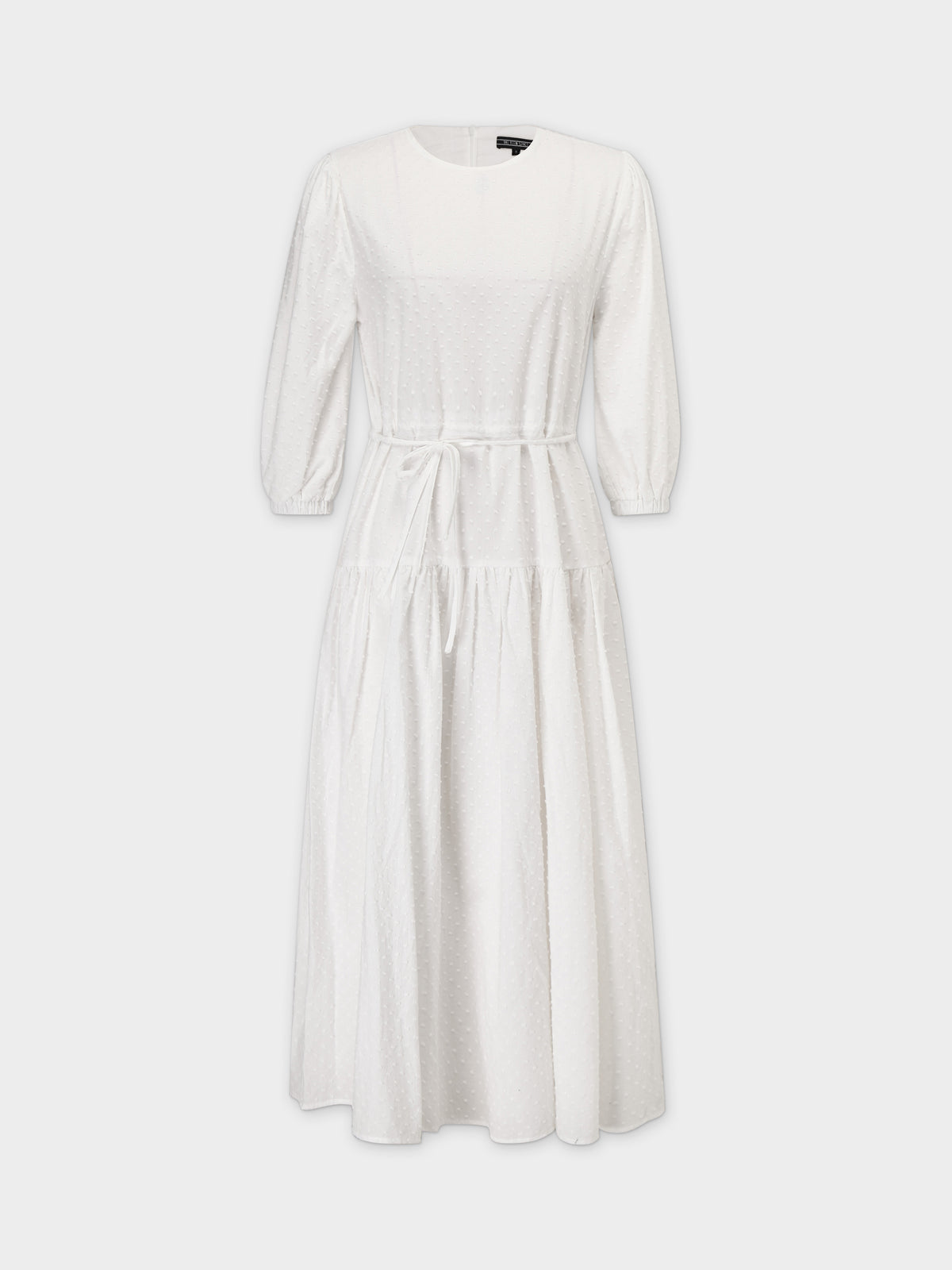 Side Pull Dress-White