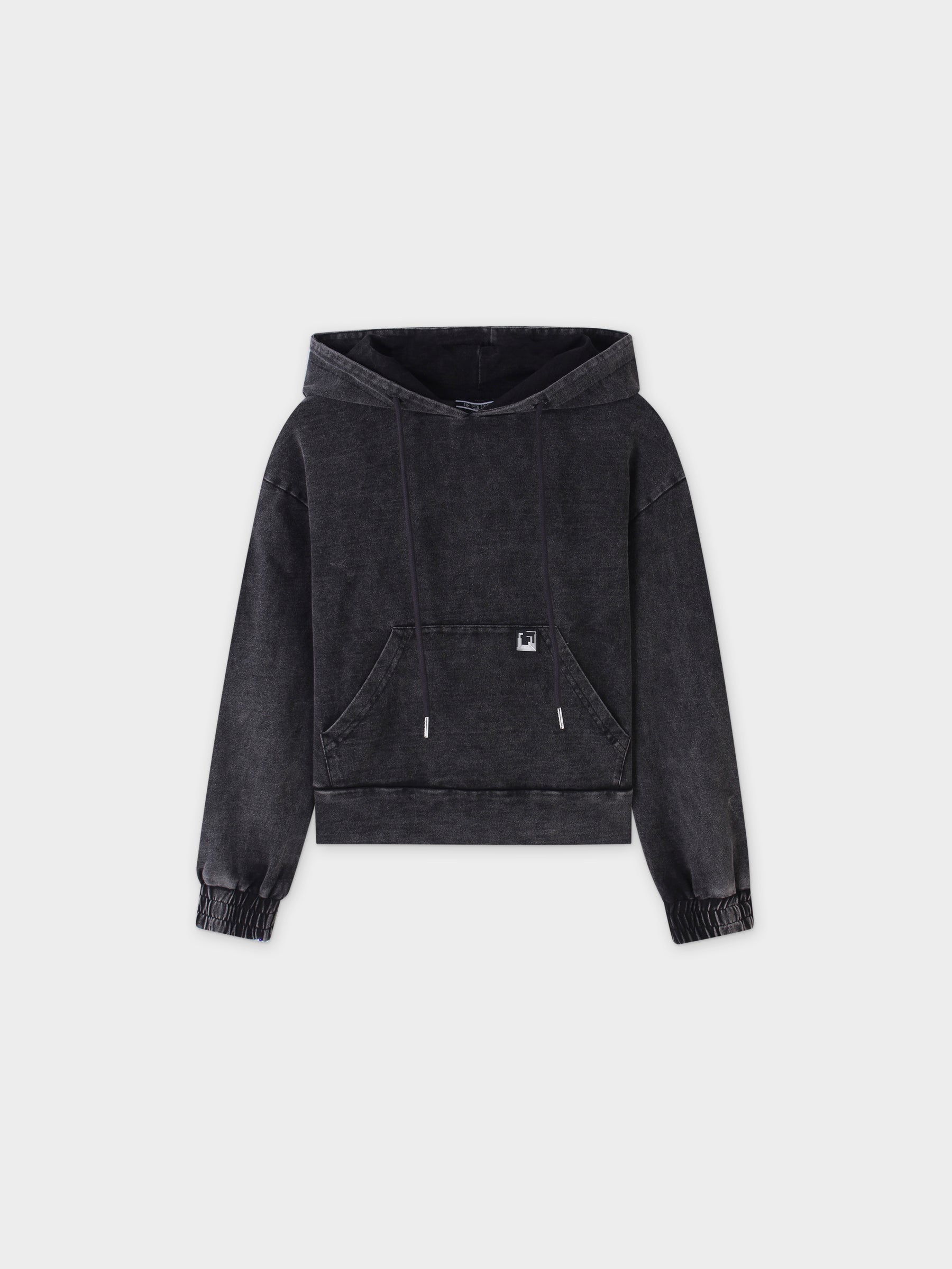 SLOUCHED HOODIE-WASHED BLACK