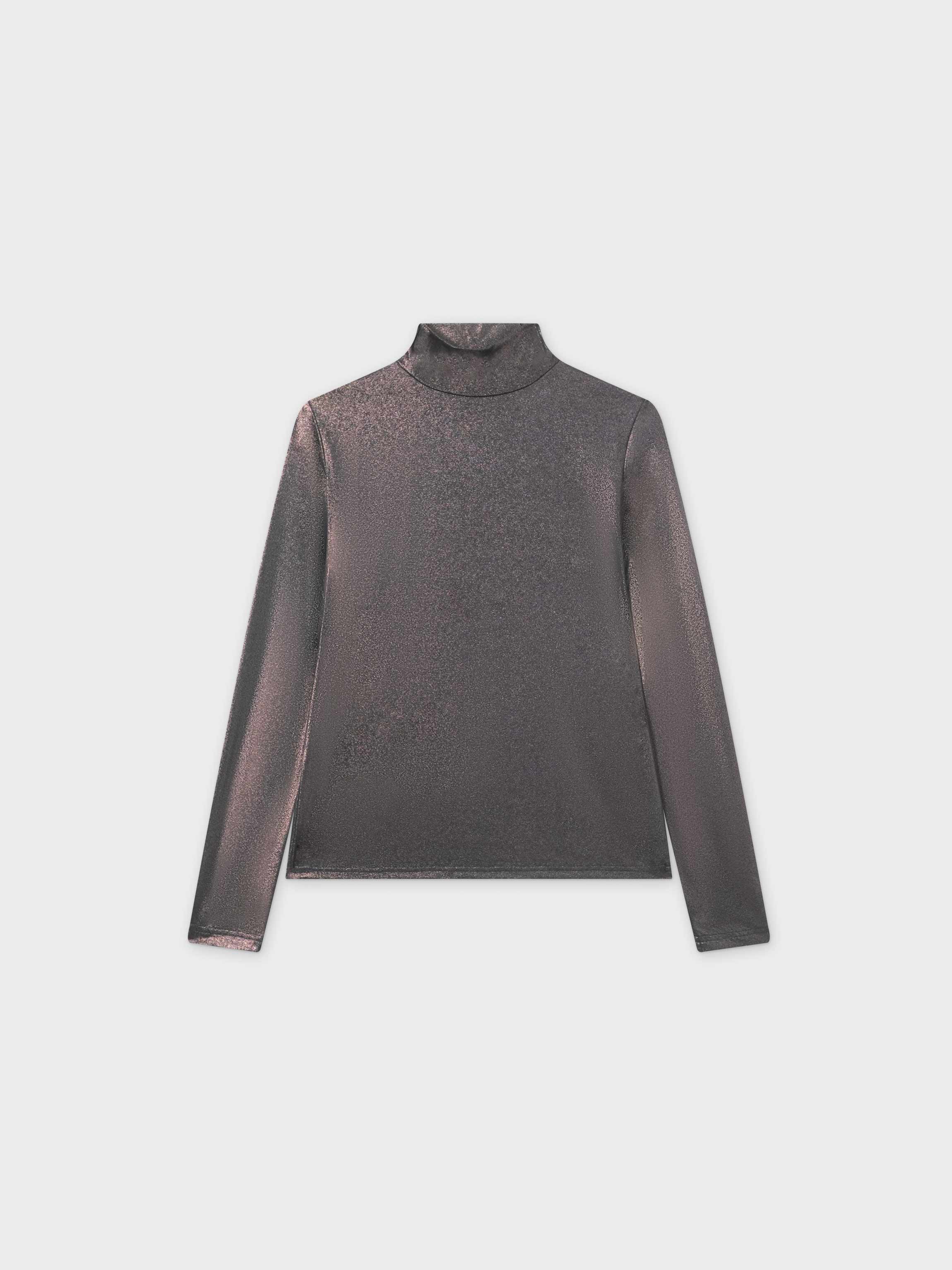 Shimmer Turtleneck-Grey/Gold