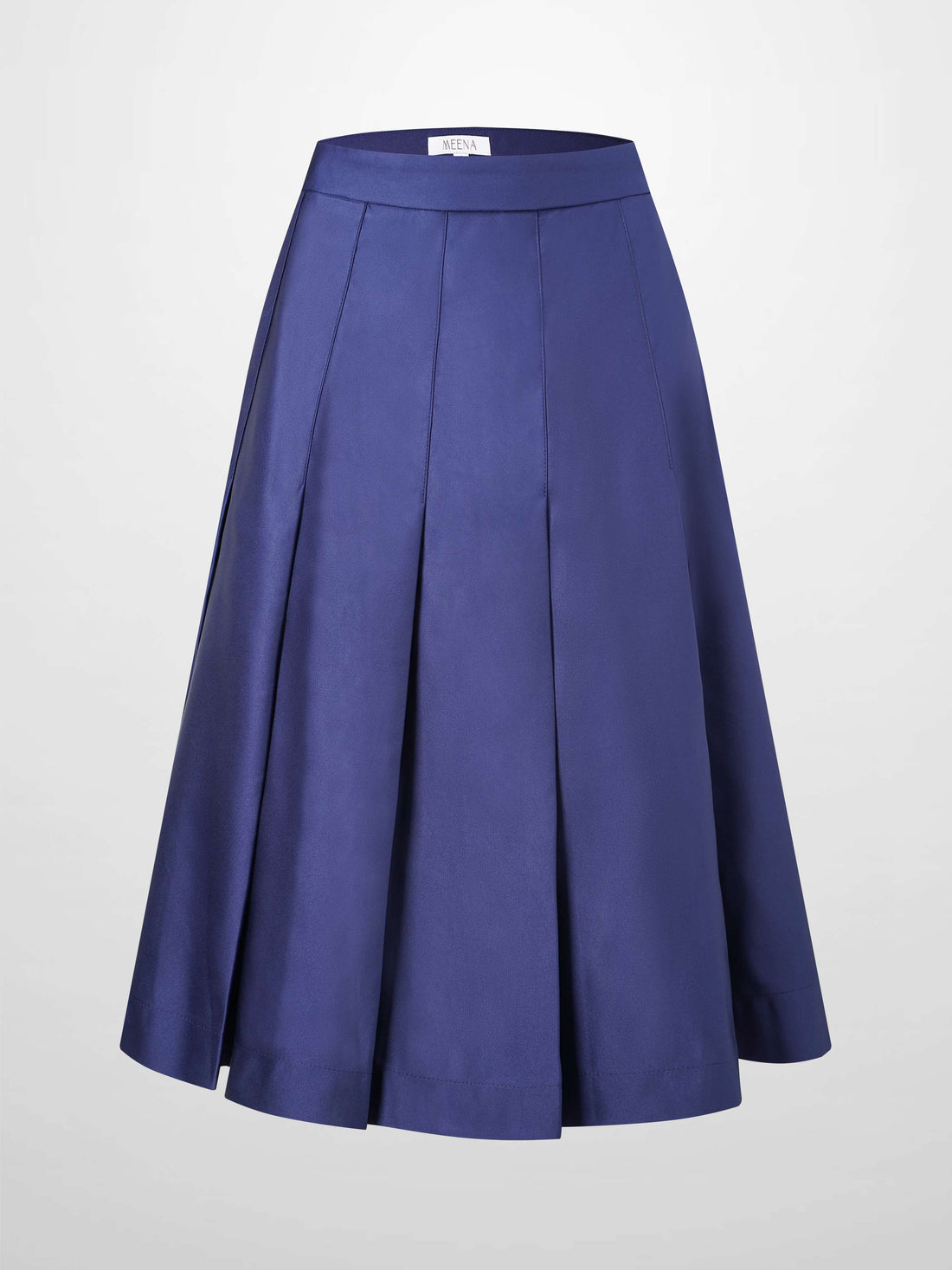 Lux Satin Pleated Skirt 26&quot;-Navy