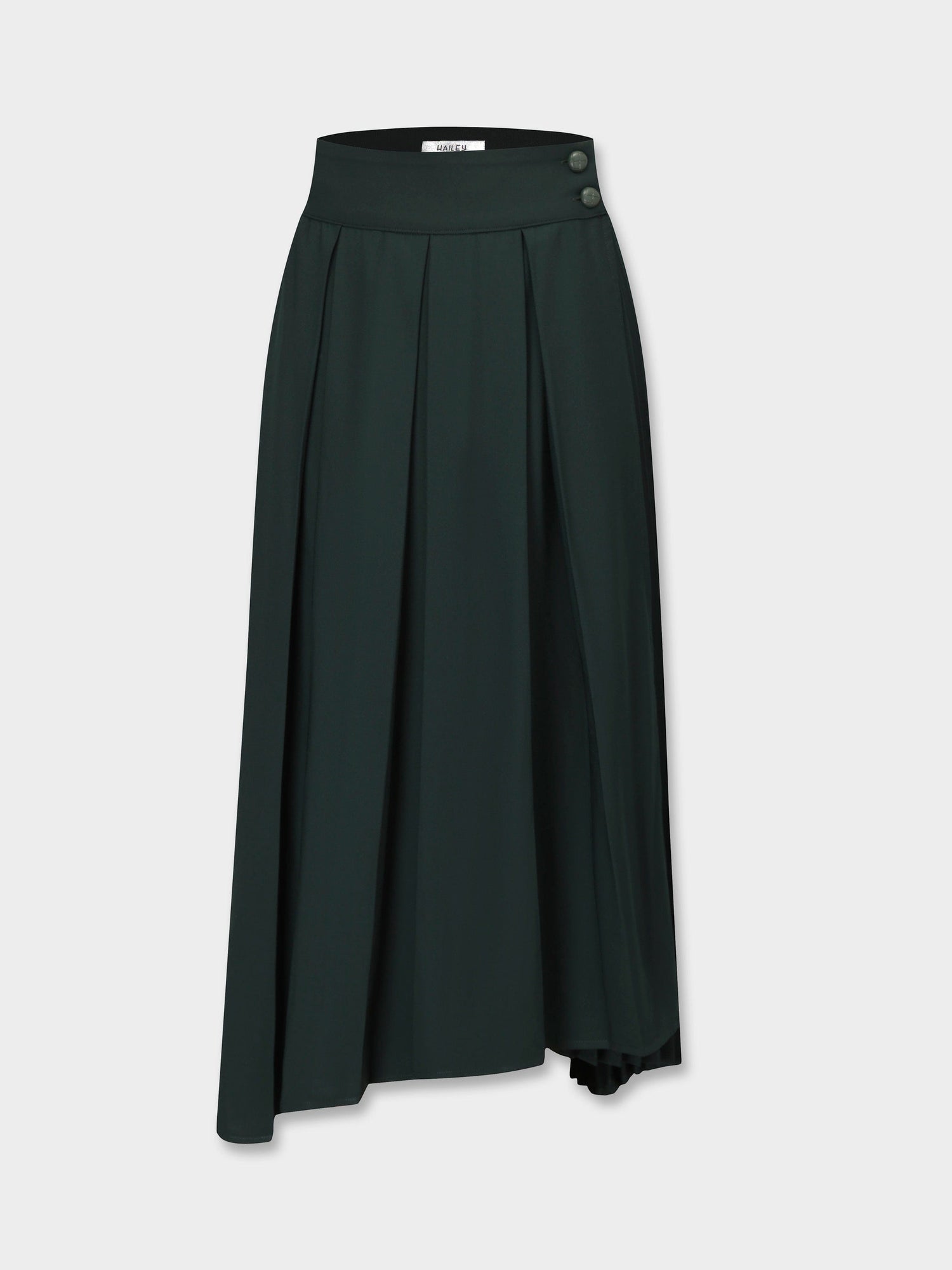 Crossover Mix Pleat Skirt-Green