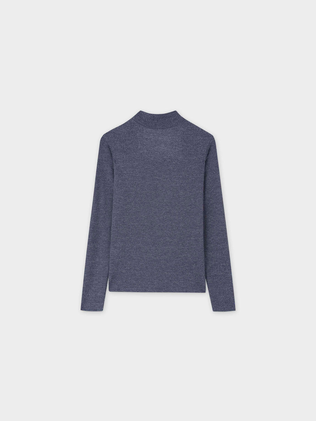 Textured Stretch Turtleneck-Blue