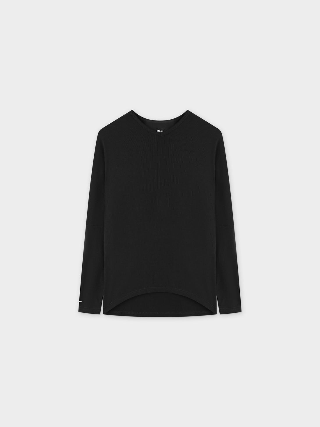 RIB DOLMAN V TEE-BLACK