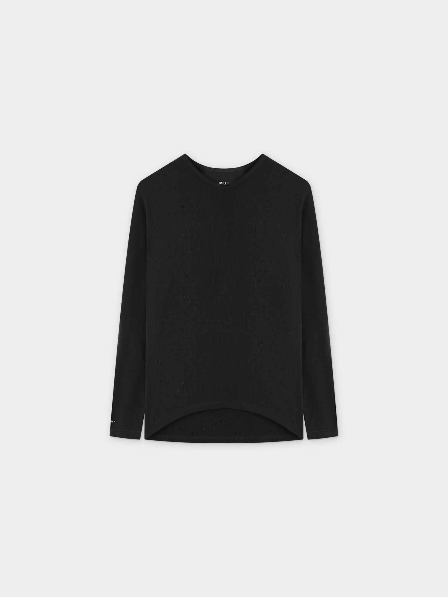 CAMISETA RIB DOLMAN V-NEGRO