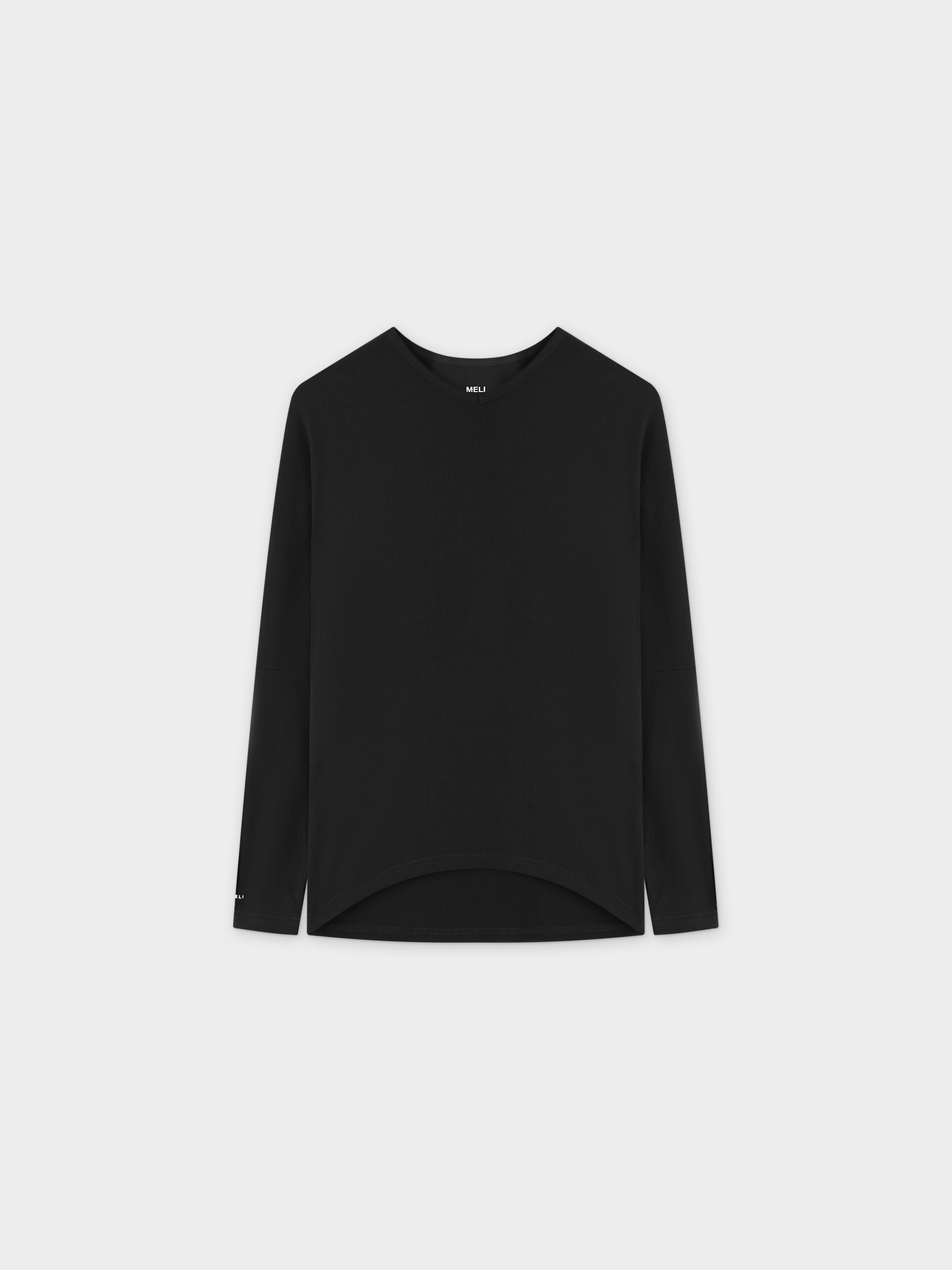 CAMISETA RIB DOLMAN V-NEGRO