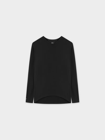 RIB DOLMAN V TEE-BLACK