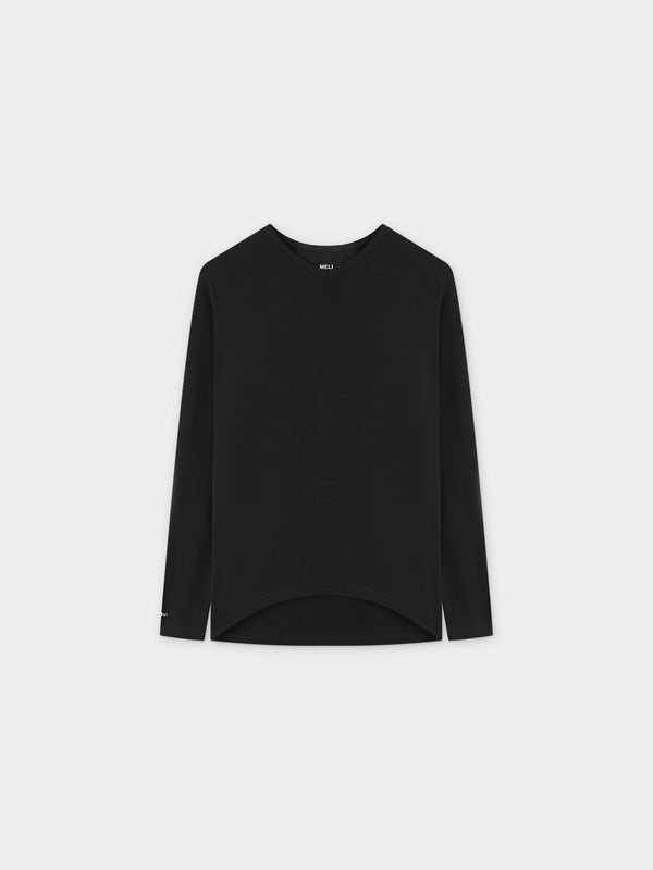 RIB DOLMAN V TEE-BLACK
