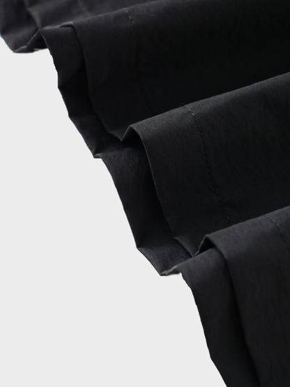 Waisted Full Taffeta Skirt-Black