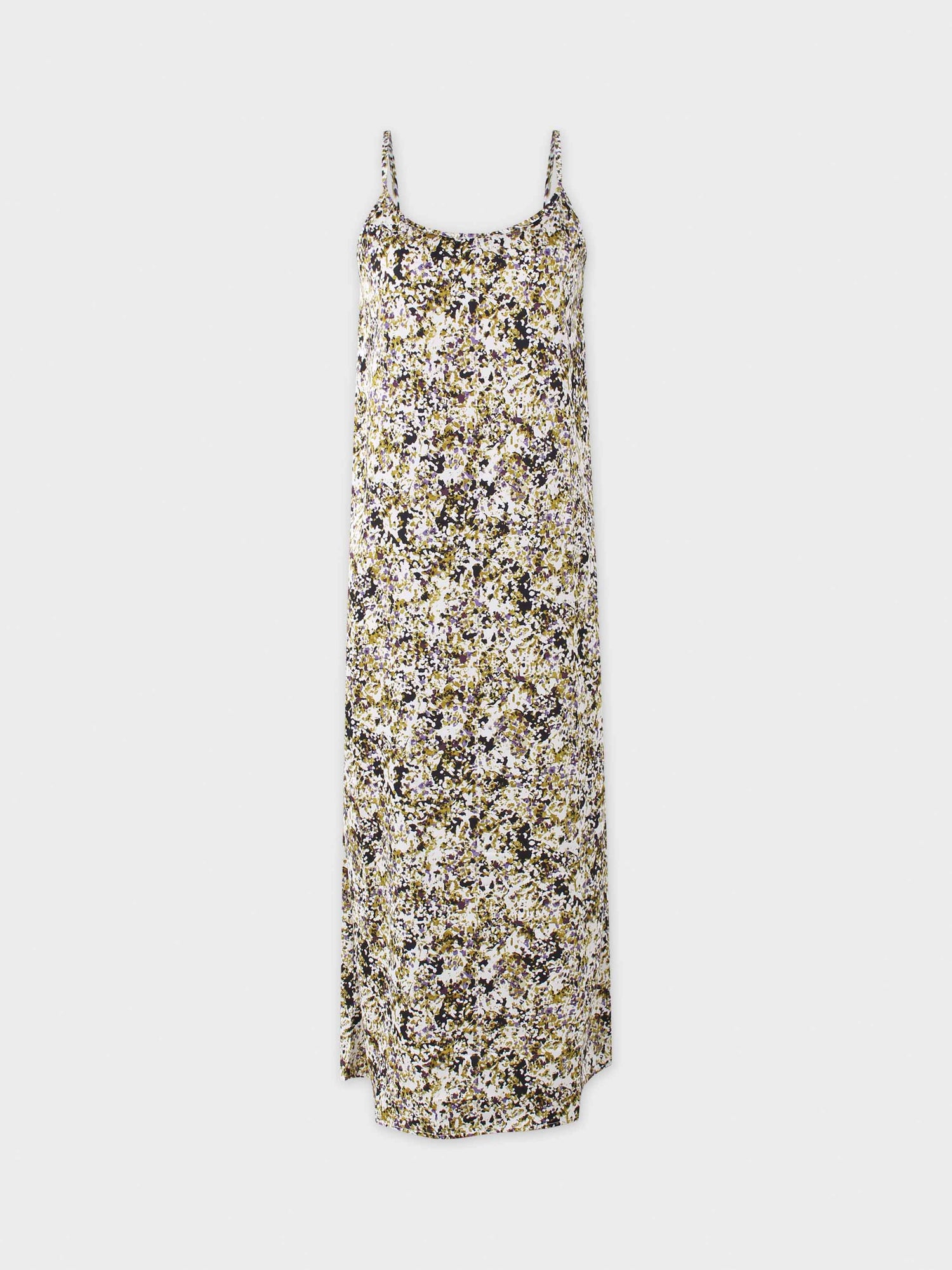 Printed Crew Neck Slip Dress-Specks of Floral