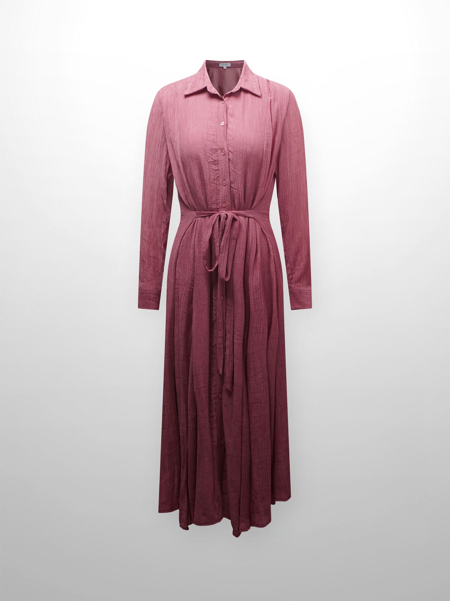 Collared A-Line Shirtdress-Raspberry Stripe